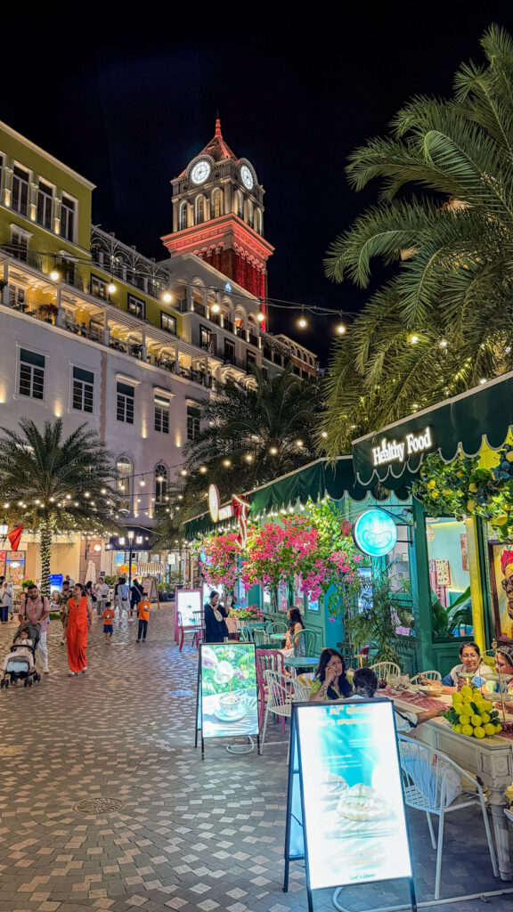 Sunset Town Phu Quoc Mediterranean architecture and pastel buildings