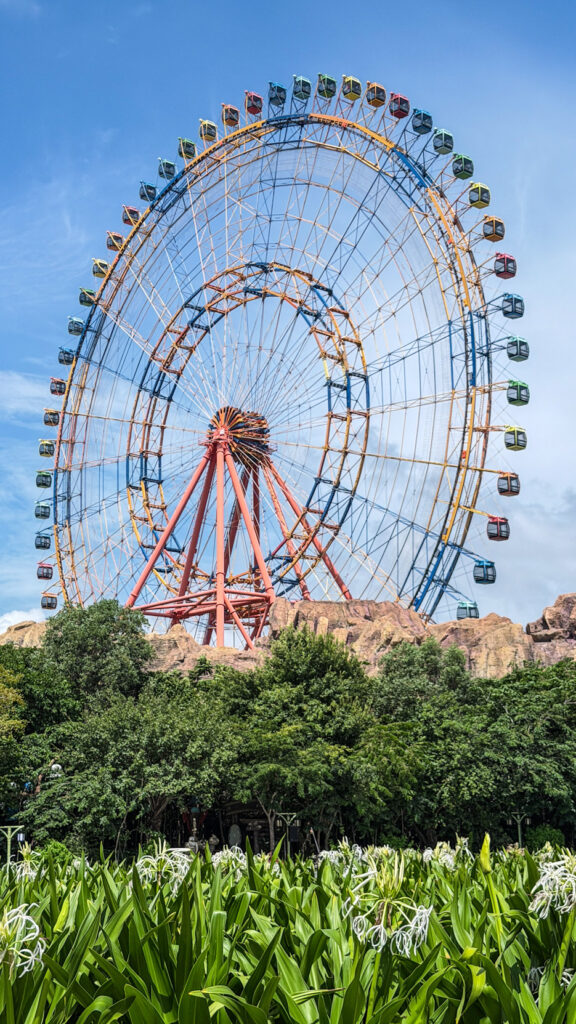 VinWonders Phu Quoc theme park entrance and roller coasters