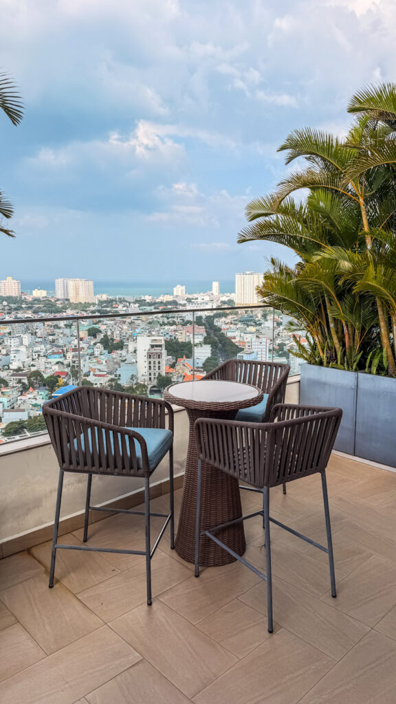 Breeze Rooftop Bar seating area in Vung Tau