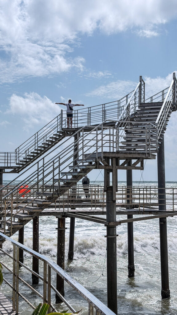 Ngoc Hien Pearl Farm Phu Quoc wooden pier and plane landing viewpoint

