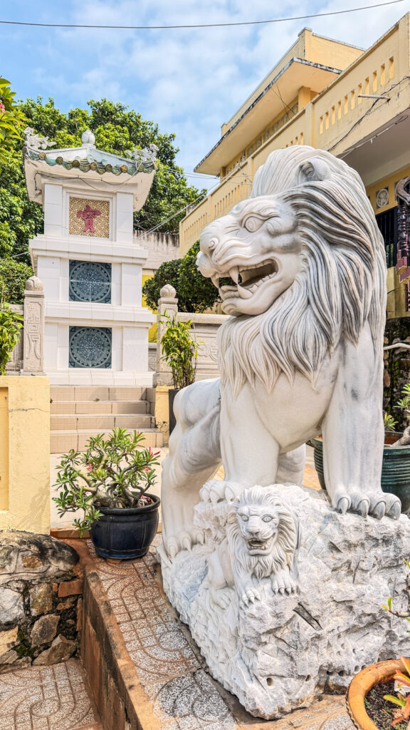 Temple and pagoda in Vung Tau near the coastal road