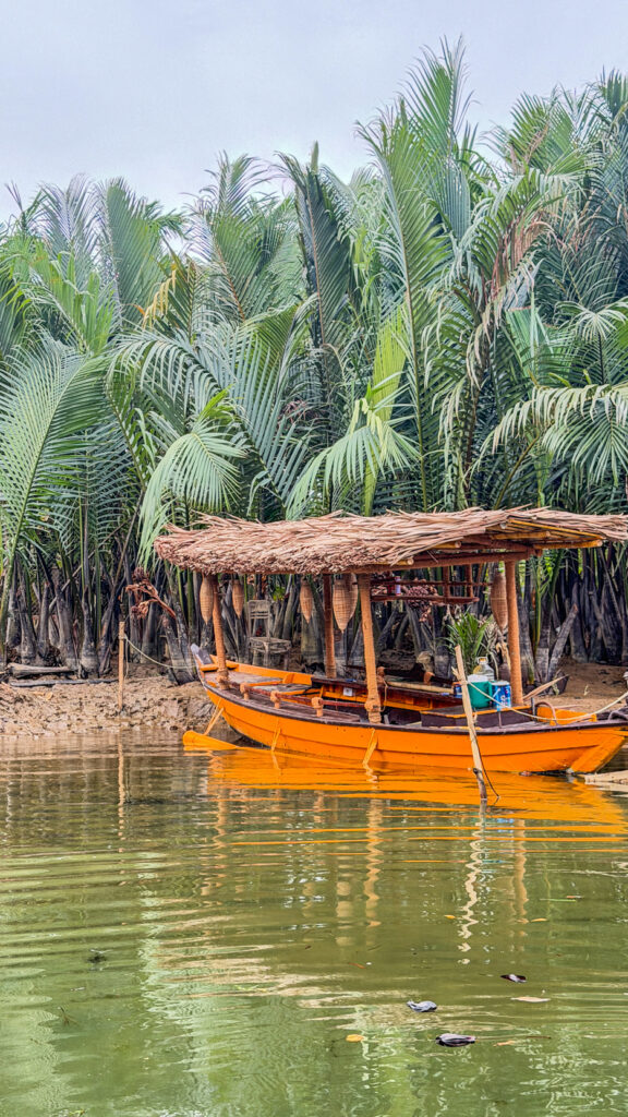 Basket boat ride in Cam Thanh coconut village Hoi An Vietnam


