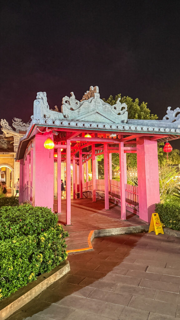 Hội An Impression Theme Park night view with lights reflecting on the river