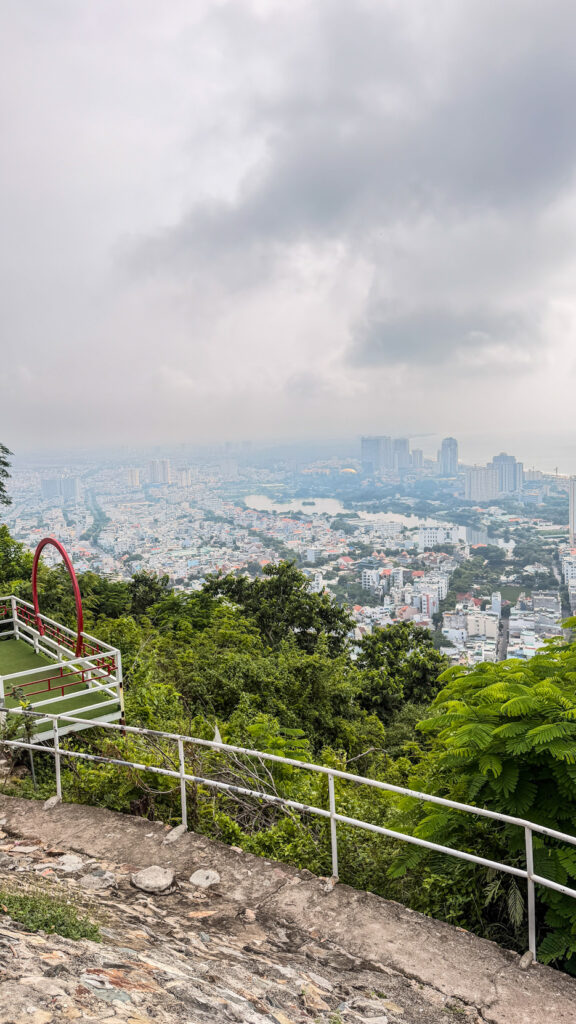 Vung Tau Lighthouse on Small Mountain overlooking the city and sea