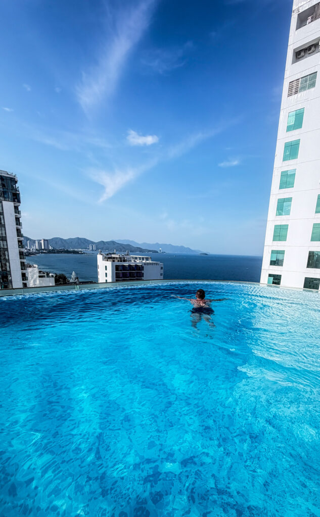 Grand Tourane Hotel rooftop pool 360-degree view Nha Trang

