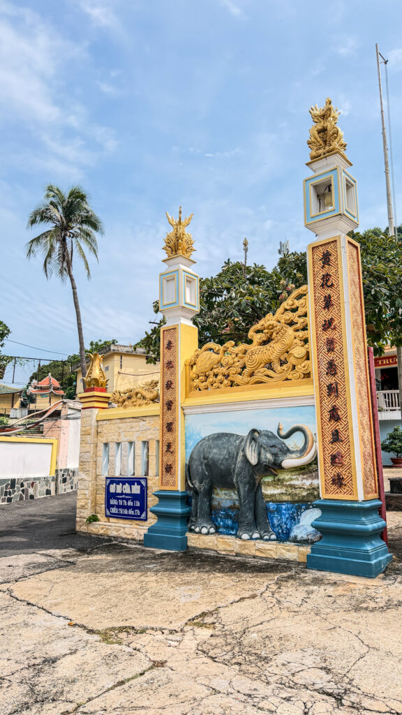 Temple and pagoda in Vung Tau near the coastal road