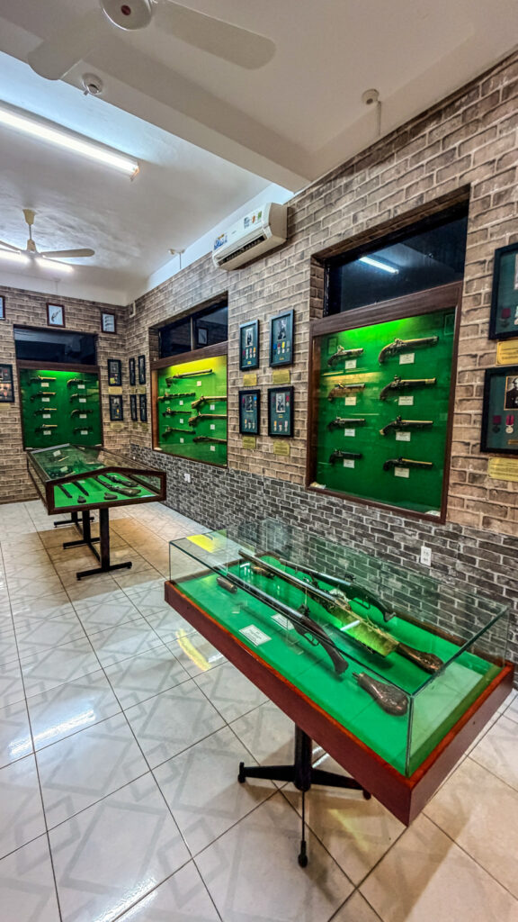 Historical weapons and military artefacts inside Worldwide Arms Museum Vung Tau