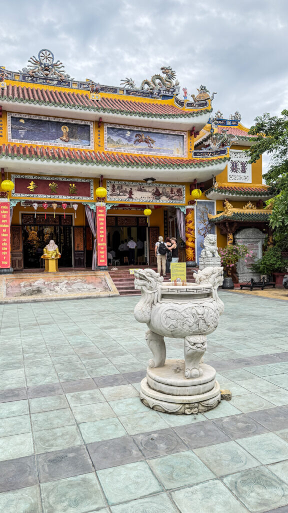 Orange-tiled Buddhist temple on Hai Ba Trung street Hoi An

