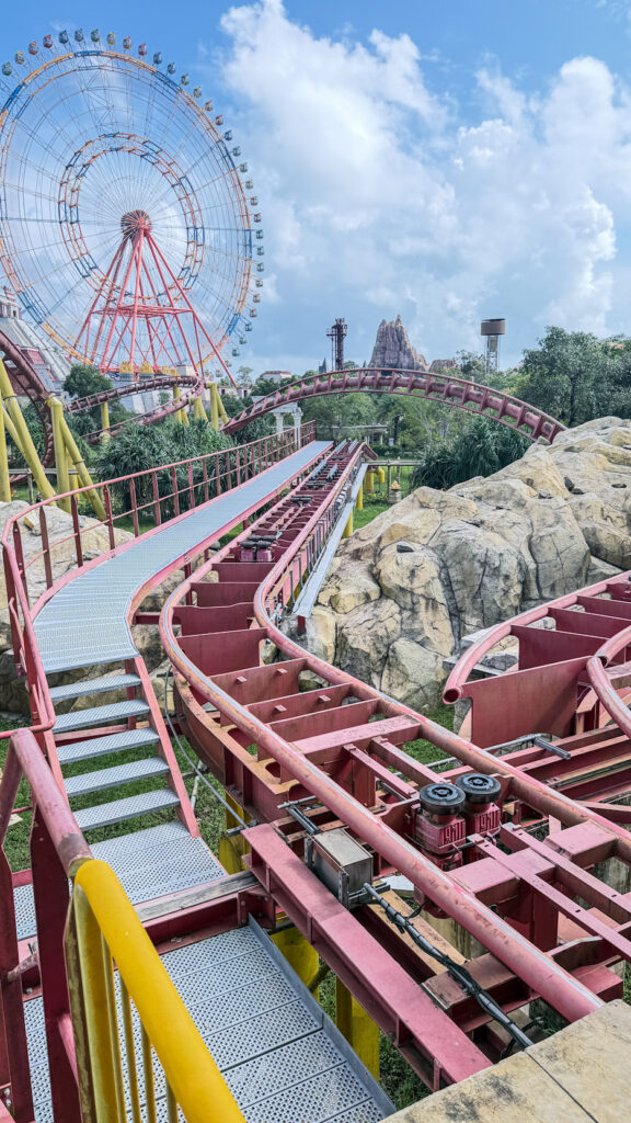 VinWonders Phu Quoc theme park entrance and roller coasters