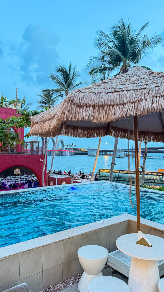 Loop Jacuzzi Bar Sunset Town Phu Quoc jacuzzi with fireworks view
