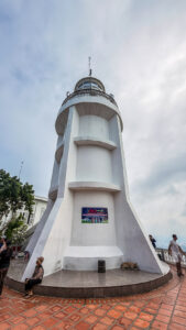 Historic white Vung Tau Lighthouse on Small Mountain