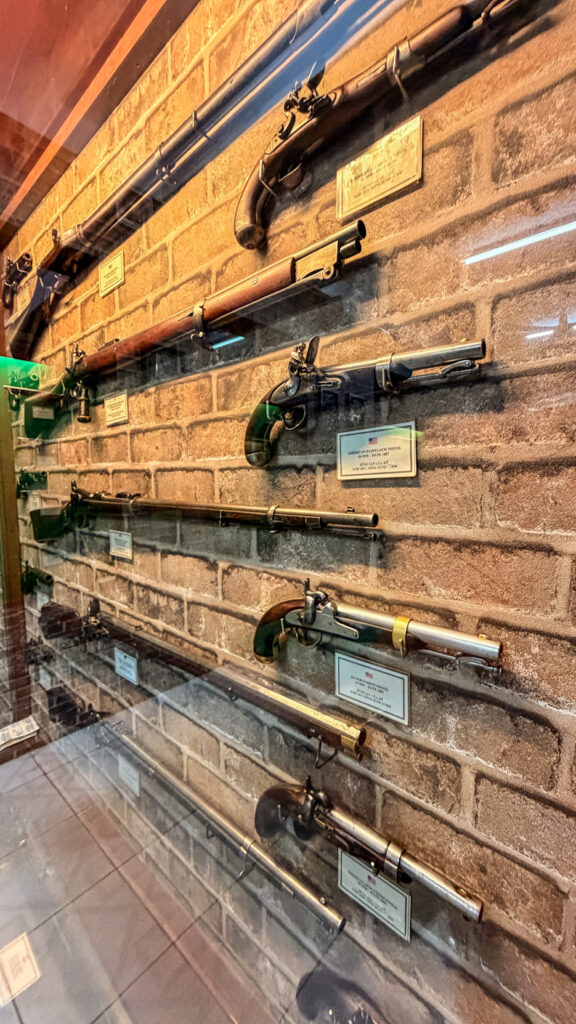 Military collection from different historical periods inside Worldwide Arms Museum