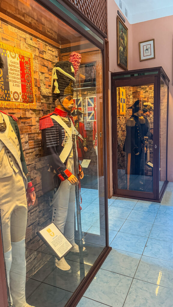 Military collection from different historical periods inside Worldwide Arms Museum