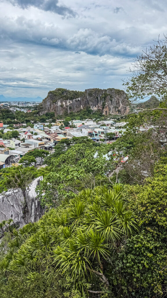 Viewpoint from Marble Mountains overlooking Non Nuoc Beach and sea

