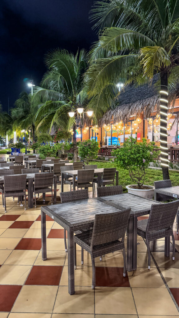 Ocean Vibes Beach Bar Grand World Phu Quoc fire dancers sunset