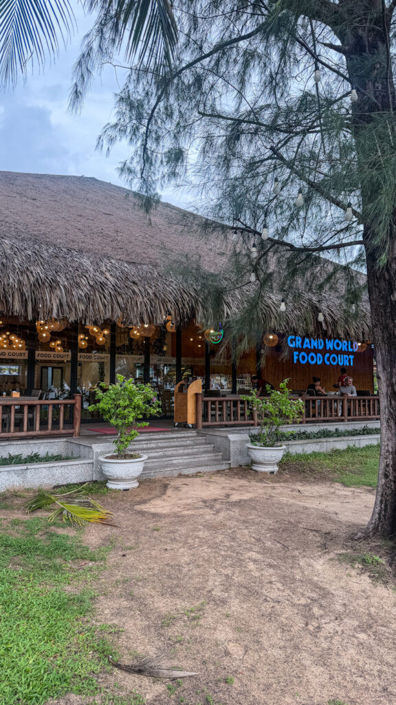 Grand World Food Court Phu Quoc banh xeo and coconut ice cream