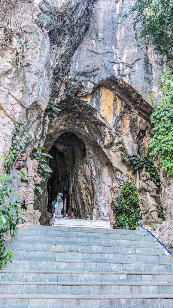 Huyen Khong Cave with sunlight beams in Marble Mountains Da Nang Vietnam

