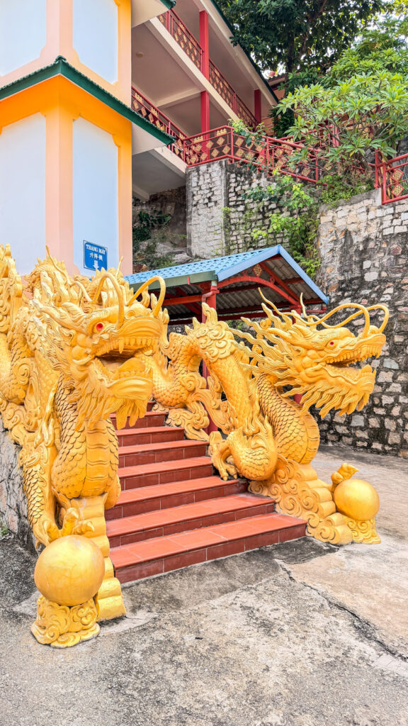 Peaceful Buddhist temple complex in southern Vietnam
