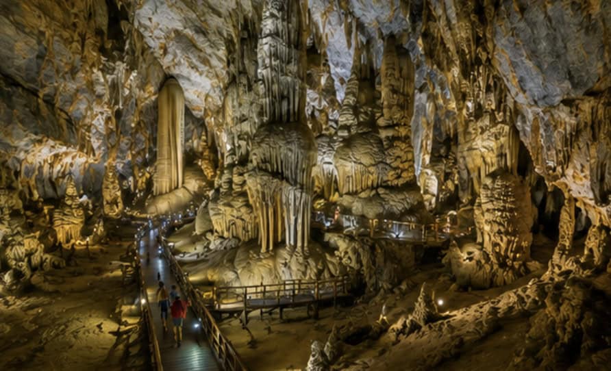 Paradise Cave Phong Nha Vietnam spectacular limestone stalactites