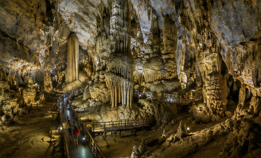 Paradise Cave Phong Nha Vietnam spectacular limestone stalactites