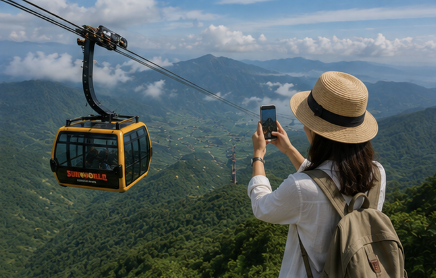 Vietnam scenic cable car mountain view