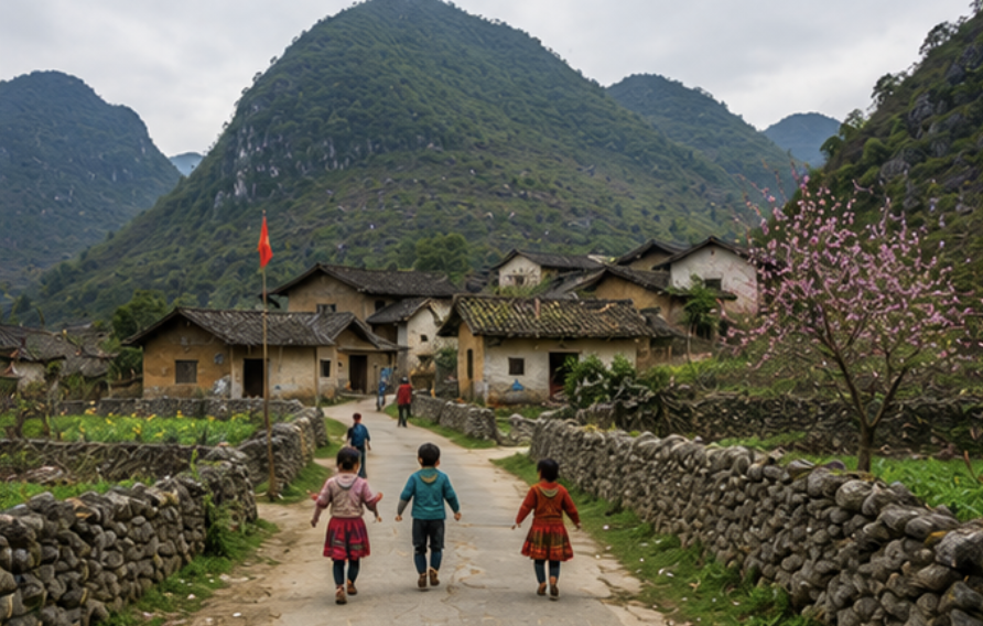 Local village in Ha Giang Vietnam
