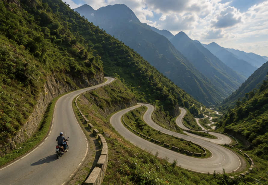 Mountain pass on the Ha Giang Loop