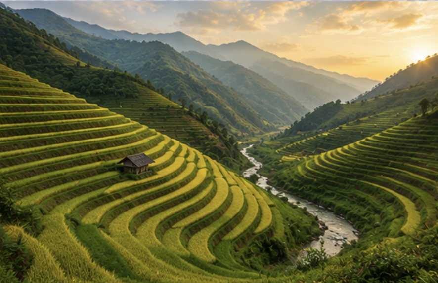 Rice terraces in Ha Giang Vietnam