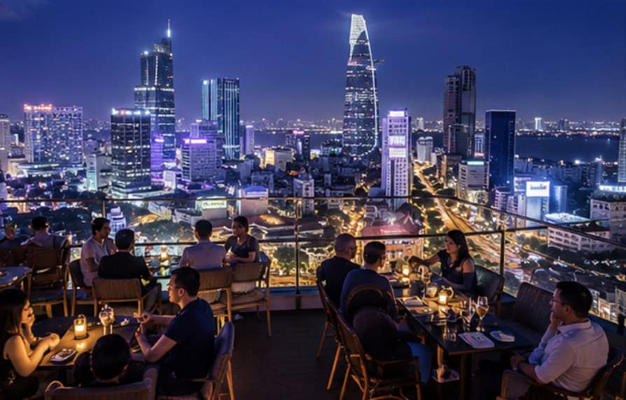Nightlife and rooftop views in Ho Chi Minh City
