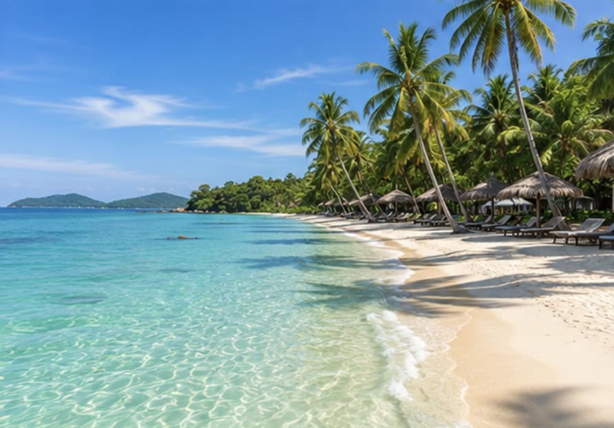 Tropical beach in Phu Quoc Vietnam