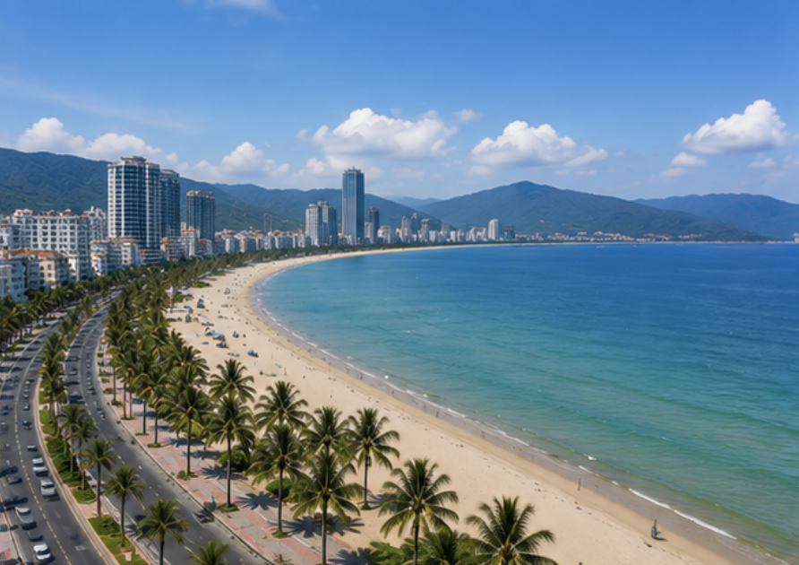Quy Nhon beach and coastline in Vietnam