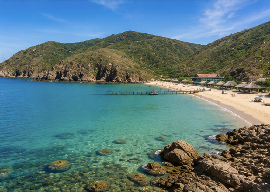 Clear water and sandy beach at Ky Co near Quy Nhon
