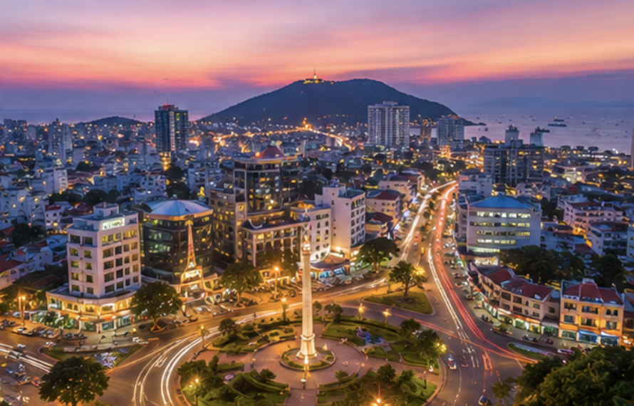 Vung Tau city and coastal promenade