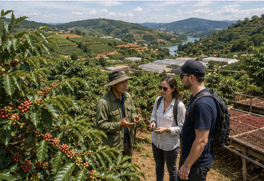 Coffee farm tour near Da Lat Vietnam