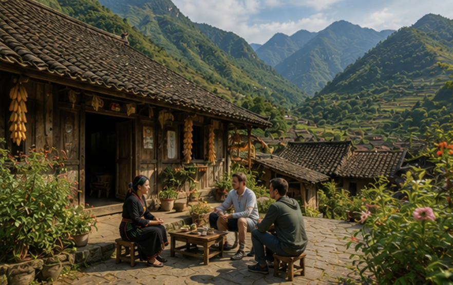 Local village homestay experience in Ha Giang Vietnam