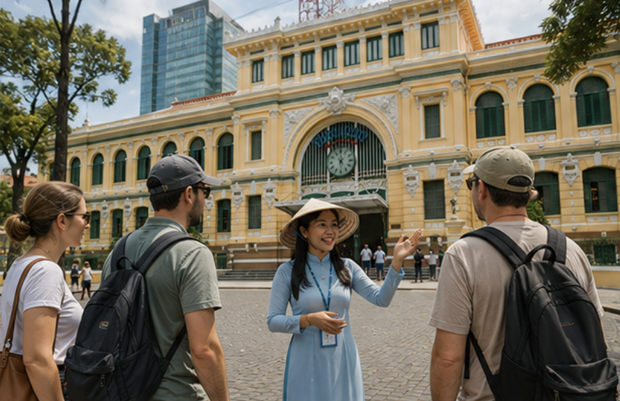 Walking tour in central Ho Chi Minh City