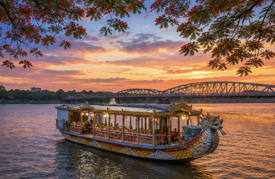 Perfume River boat cruise in Hue Vietnam