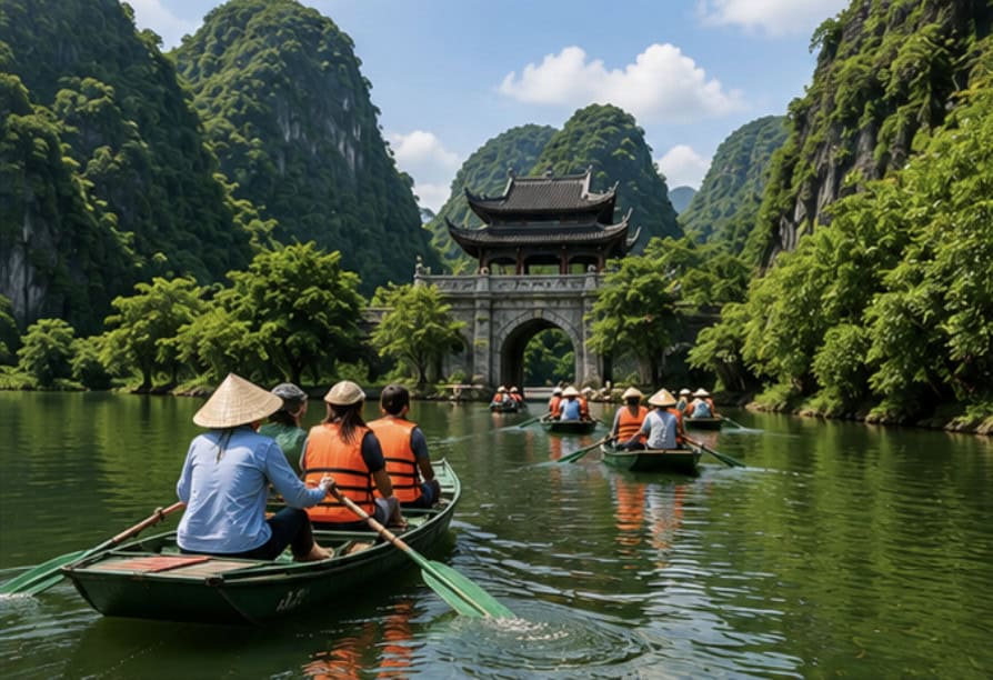 Trang An boat tour in Ninh Binh Vietnam