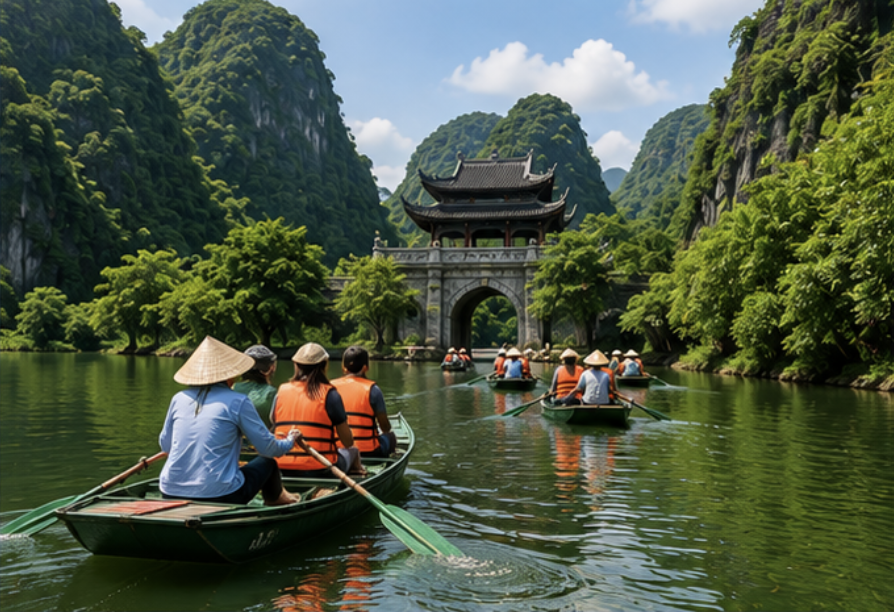 Trang An boat tour in Ninh Binh Vietnam