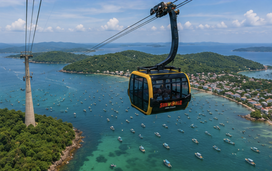 Hon Thom Cable Car over the sea in Phu Quoc Vietnam