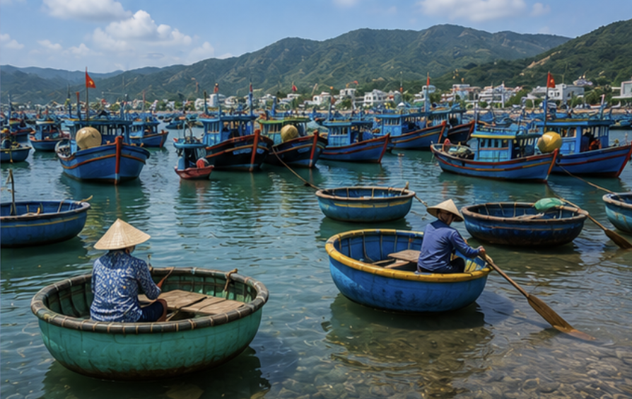 Nhon Ly fishing village near Quy Nhon Vietnam