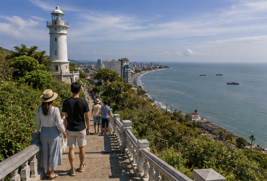 Vung Tau Lighthouse overlooking the coast of Vietnam