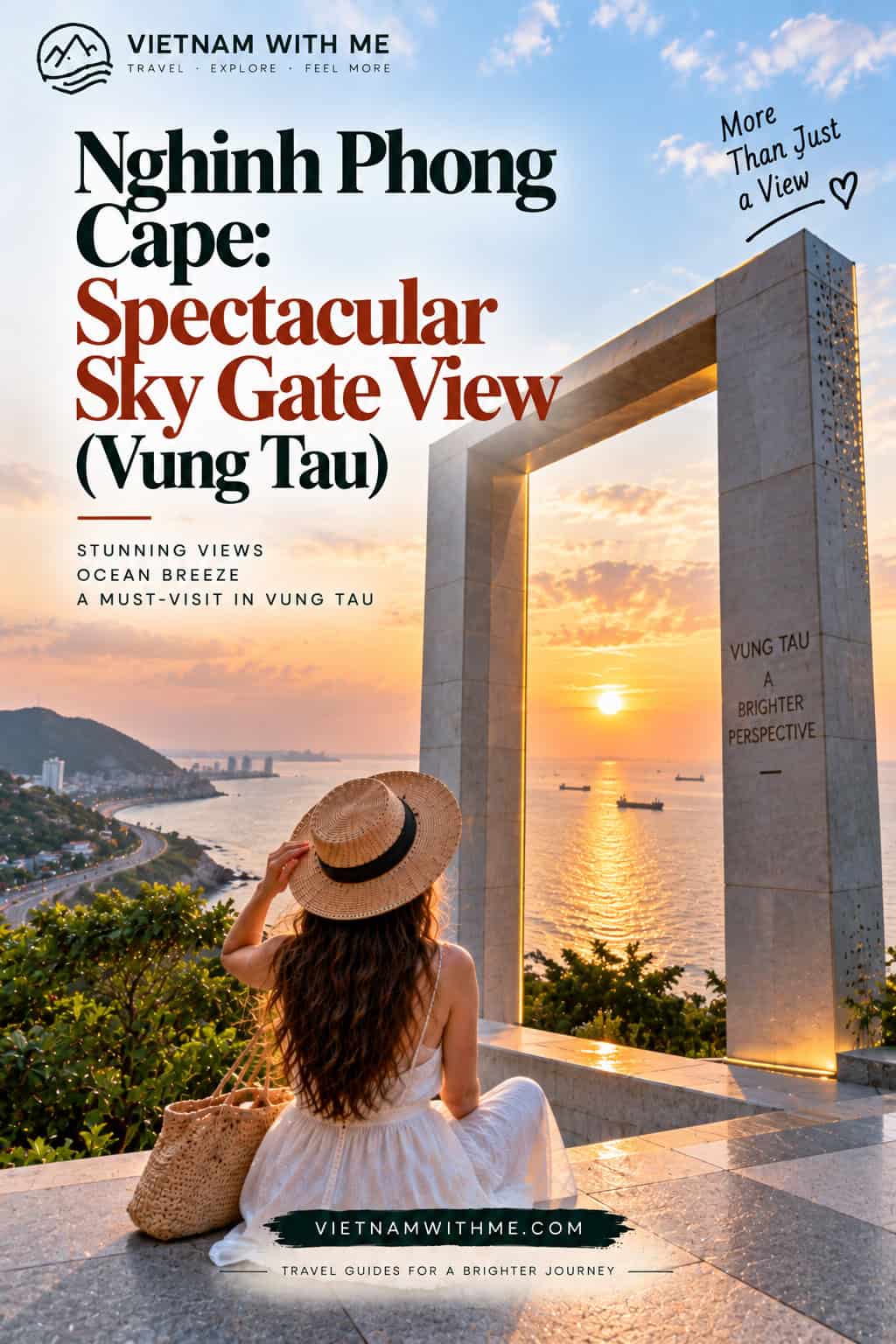 Nghinh Phong Cape Vung Tau travel guide pin with the Sky Gate viewpoint over the coastline