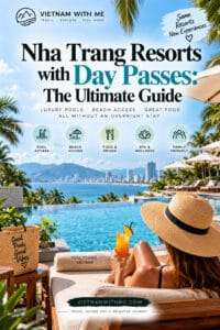 Nha Trang Resorts with Day Passes travel guide pin with a beachfront pool and sun loungers