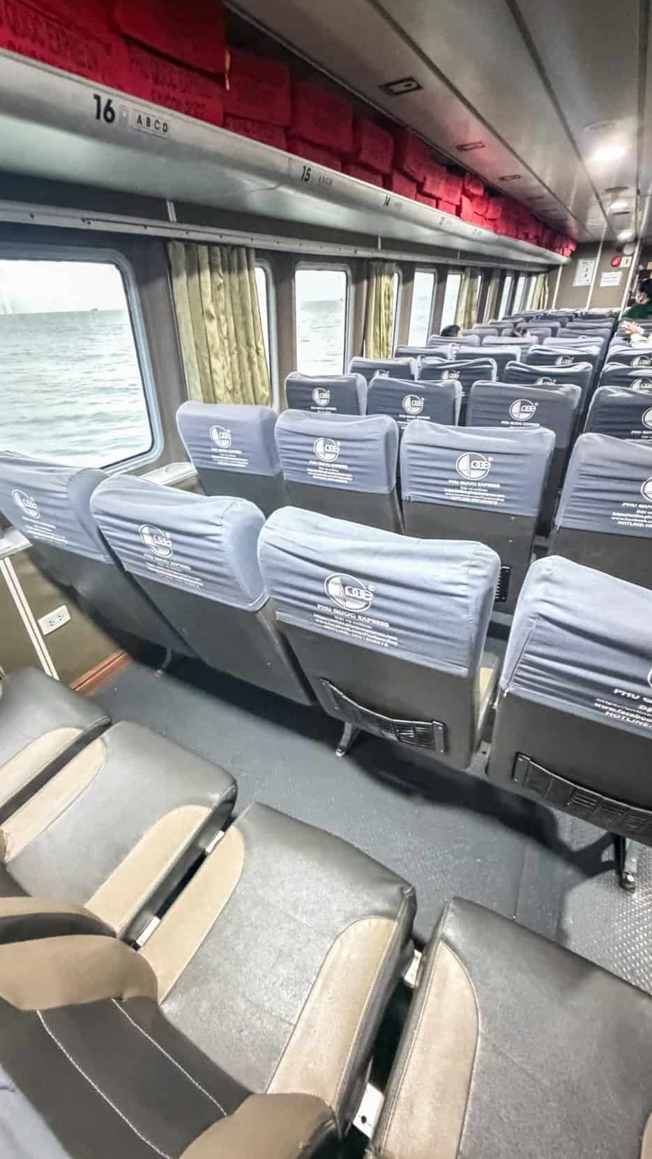 Interior of the Hon Thom cable car, Phu Quoc