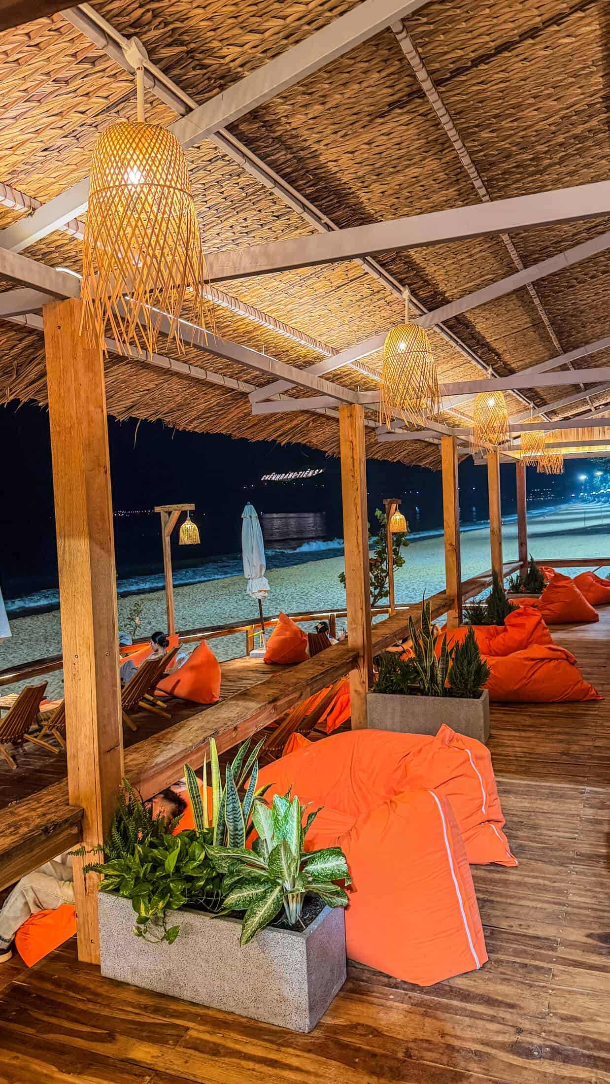 Bar staff serving drinks at Kifa Beach, Quy Nhon