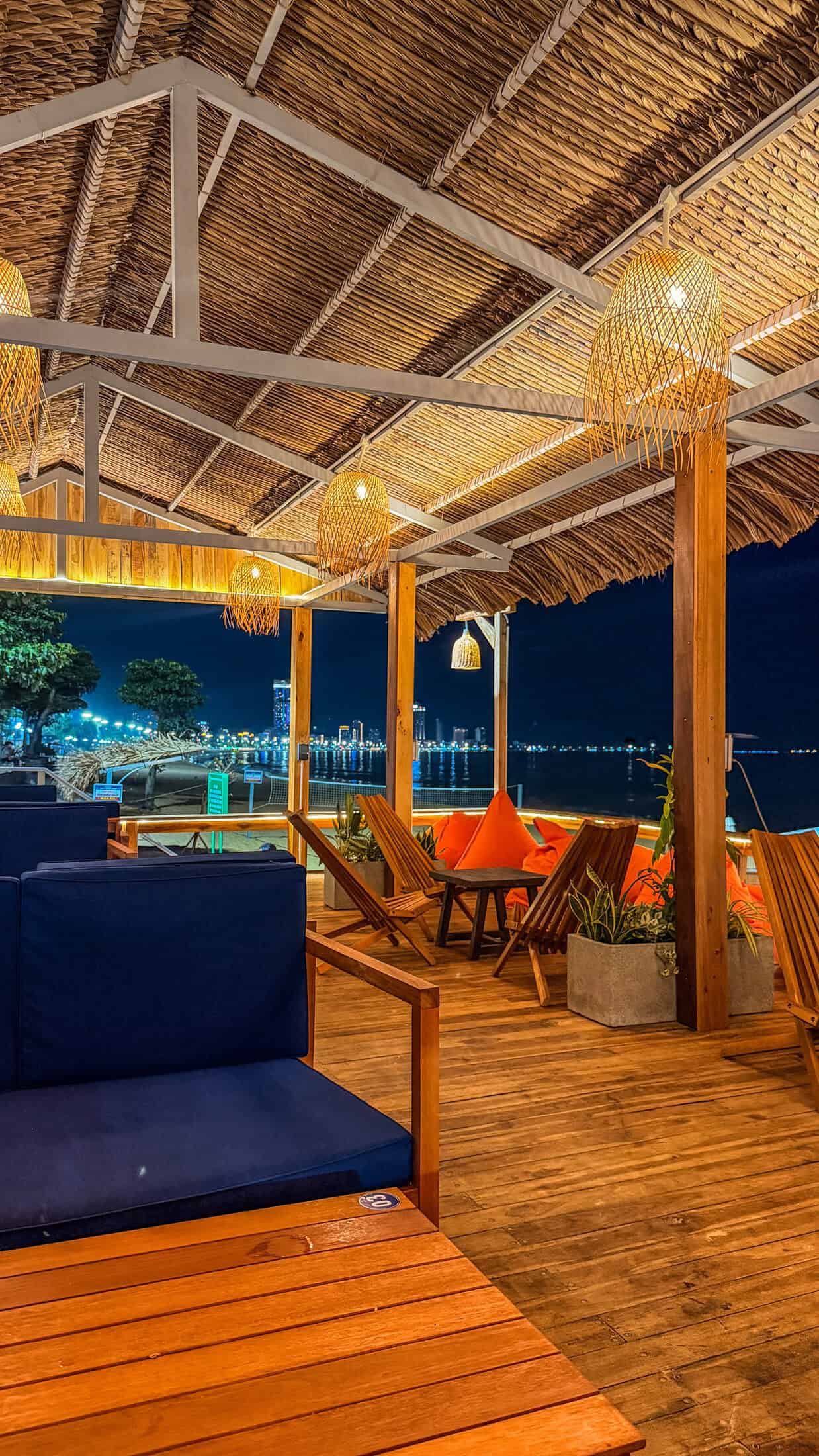 Entrance archway lit up at Kifa Beach, Quy Nhon