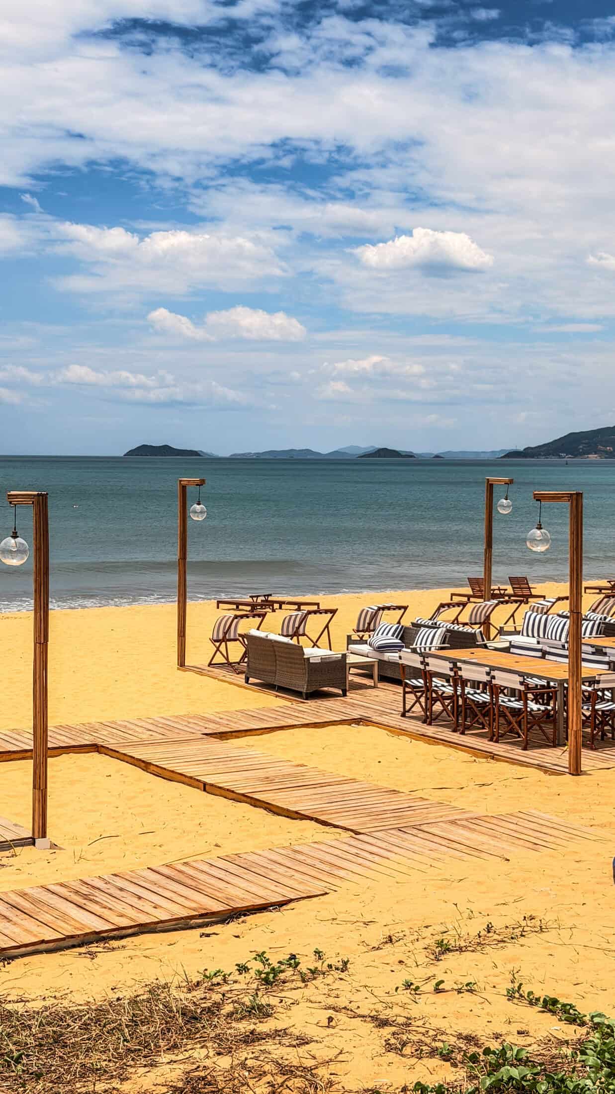 Paddleboard display on the wall at Marina Beach Club, Quy Nhon