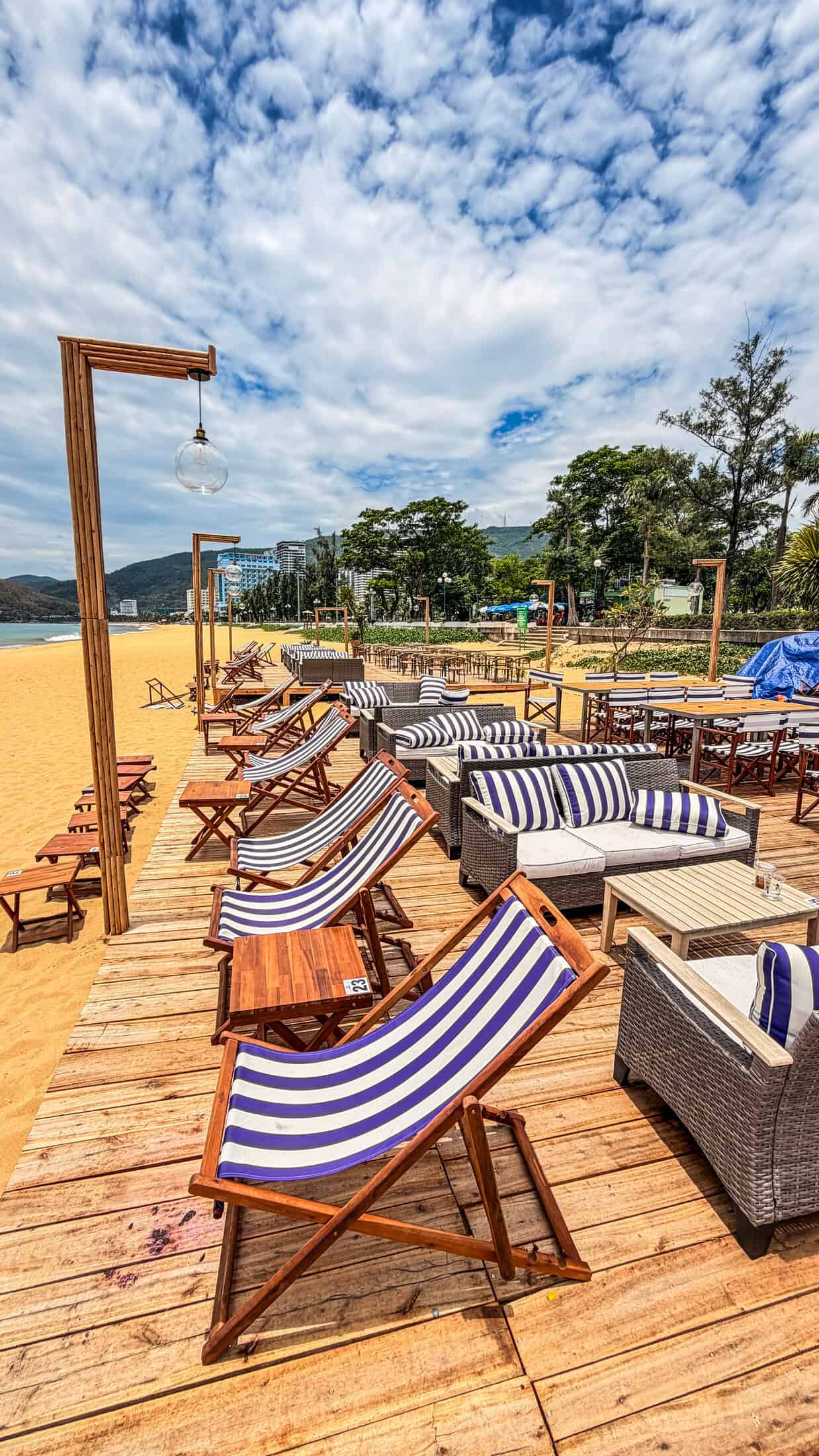 The club's beach frontage at Marina Beach Club, Quy Nhon