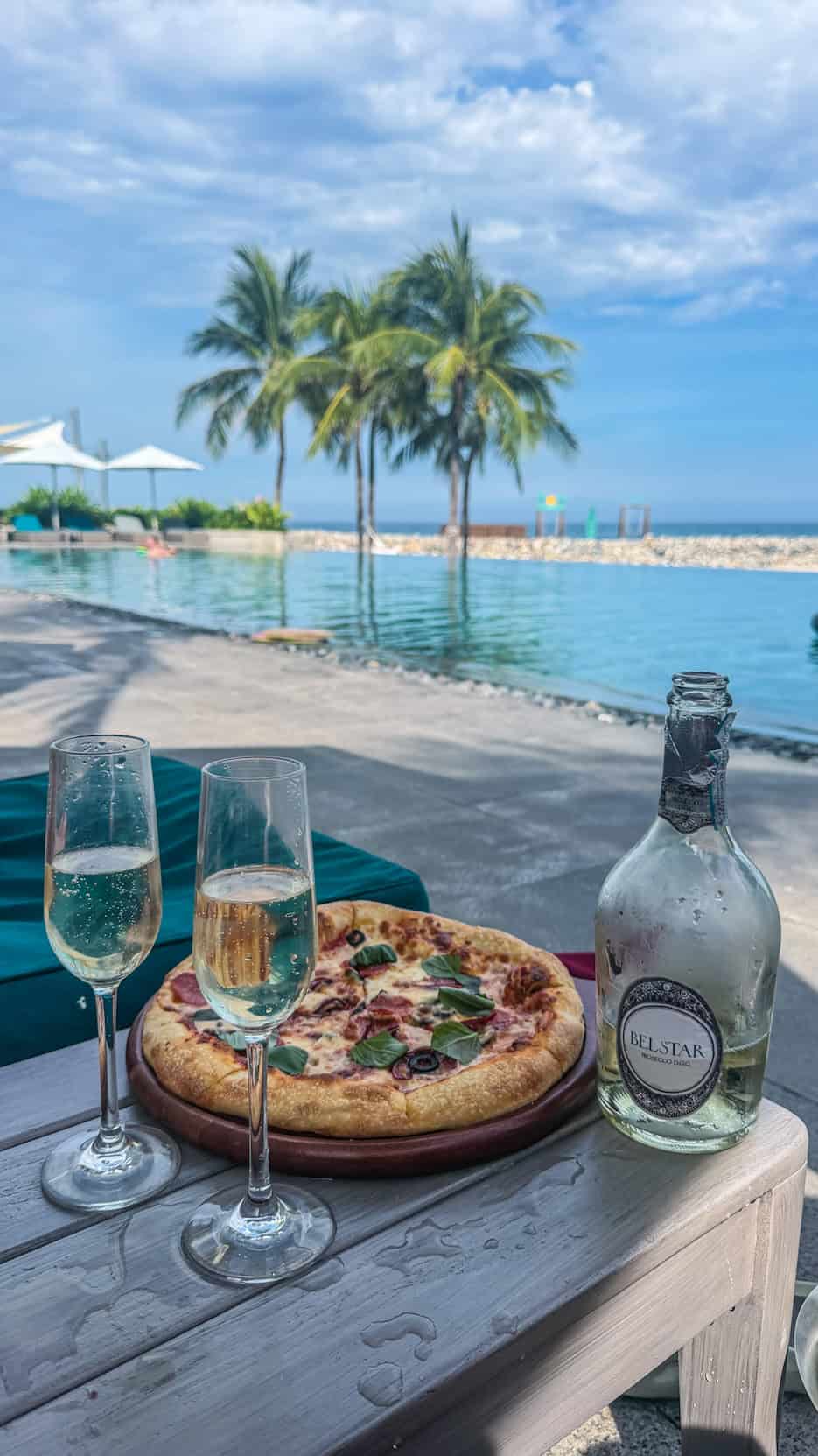 Beachfront pool dining in Nha Trang